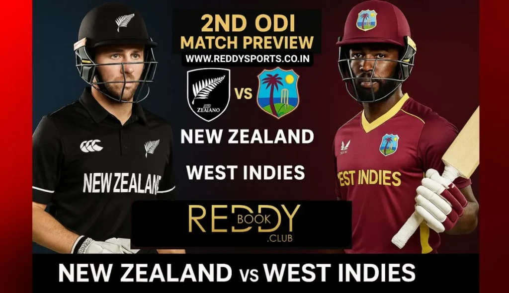 Reddybook 2nd ODI Match New Zealand vs West Indies