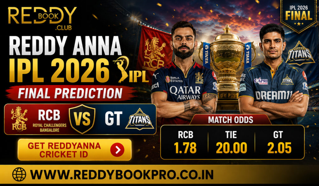 Reddy Anna IPL 2026 Final Prediction RCB vs GT Match Odds