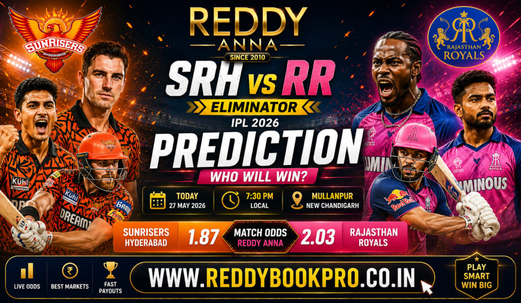 SRH vs RR Eliminator Reddy Anna IPL 2026 Prediction
