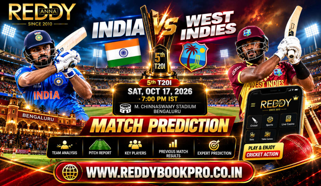 India vs West Indies 5th T20I Reddy Anna Match Prediction 2026